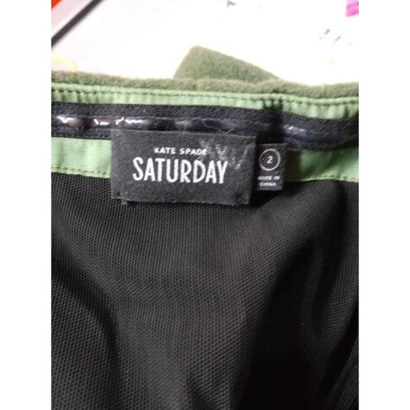 Kate Spade Saturday Green Wool Blend Strapless Mini Wrap Dress Women's Size 2 - Picture 11 of 11